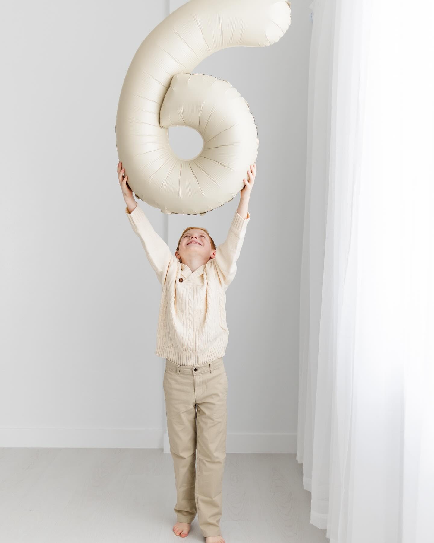 Cream White 6 Balloon, Number Balloons 40 Inch, 6Th Balloons For Birthday Decorations, Cream White Party Supplies 6 Birthday Bal