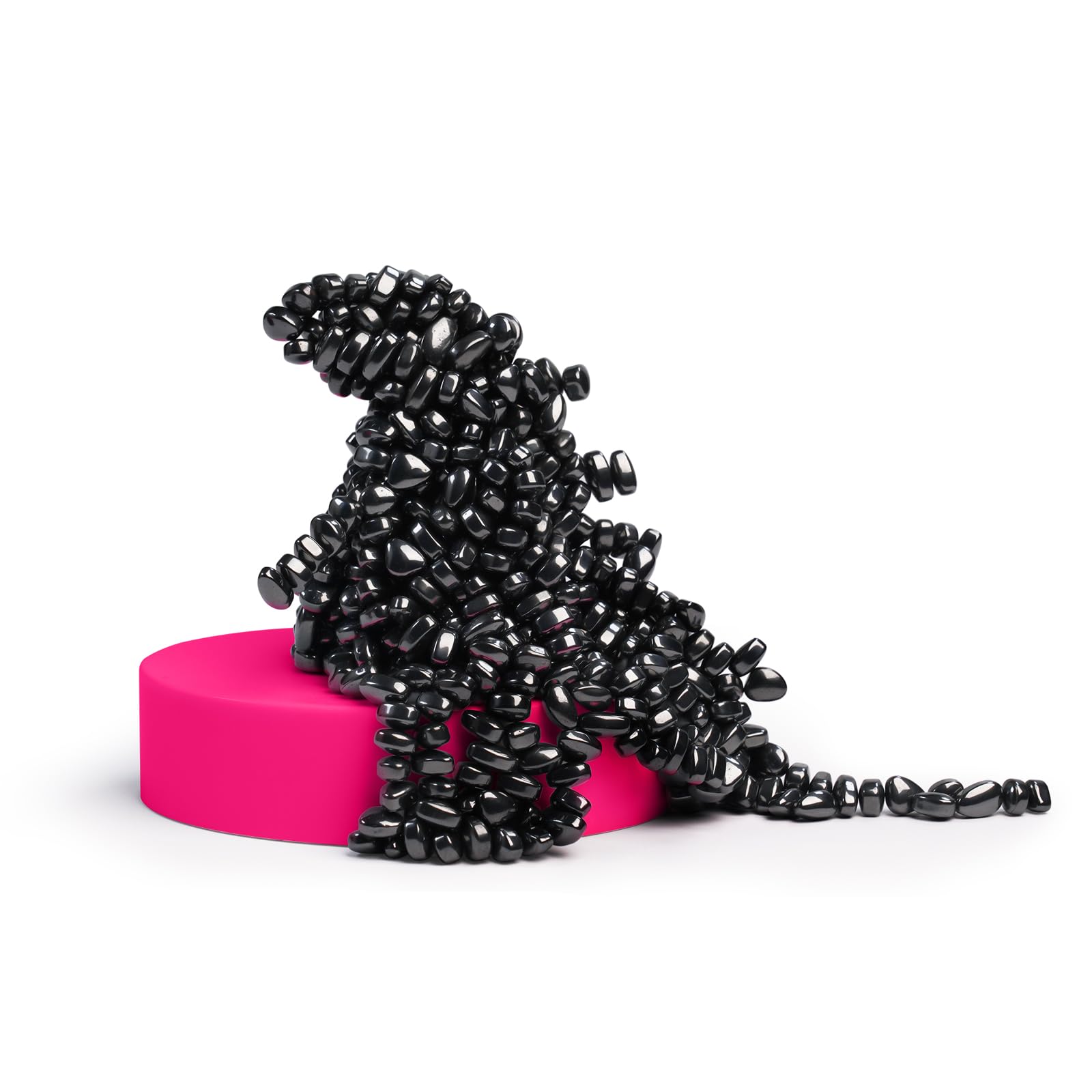 Likee Easy-Shape Ferrite Putty Magnetic Fidget Toys For Men Women Adult Stress Relief, Include Strong Magnet Base & 500+ Black Pebbles, Captivating Desk Decoration Thoughtful Colleague Gifts (Pink)