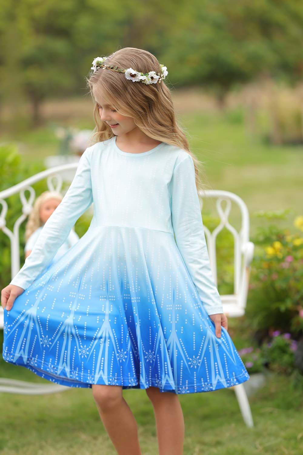 Bow Dream Cute Girl Dress And Matching American Girl Doll Clothes Accessories For Girls Dresses Size 130