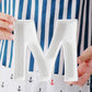 Coffeezone Small Ceramic Letter Dish & Plates for Candy/Nuts Ideas, Wedding Party Decor (Letter M)