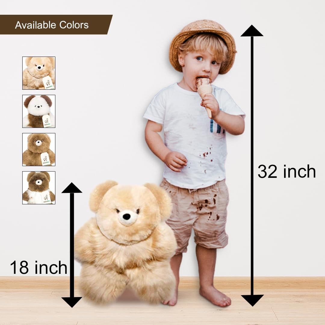 Alpacanext Soft And Cuddly Baby Alpaca Teddy Bear - 9 Inch. Premium Alpaca Stuffed Animal Handmade On Genuine Alpaka Fur. Cute B