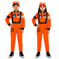 SCRIPTURE Fancy Dress Kids Astronaut Costume White Orange Blue Space Suit for Boys Girls, Space Explorer Role Play Outfit for Ha