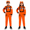 SCRIPTURE Fancy Dress Kids Astronaut Costume White Orange Blue Space Suit for Boys Girls, Space Explorer Role Play Outfit for Ha