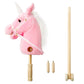 Hollyhome Plush Unicorn Stick Horse With Wood Wheels Real Pony Neighing And Galloping Sounds Plush Toy Pink 37 Inches(Aa Batteries Required)