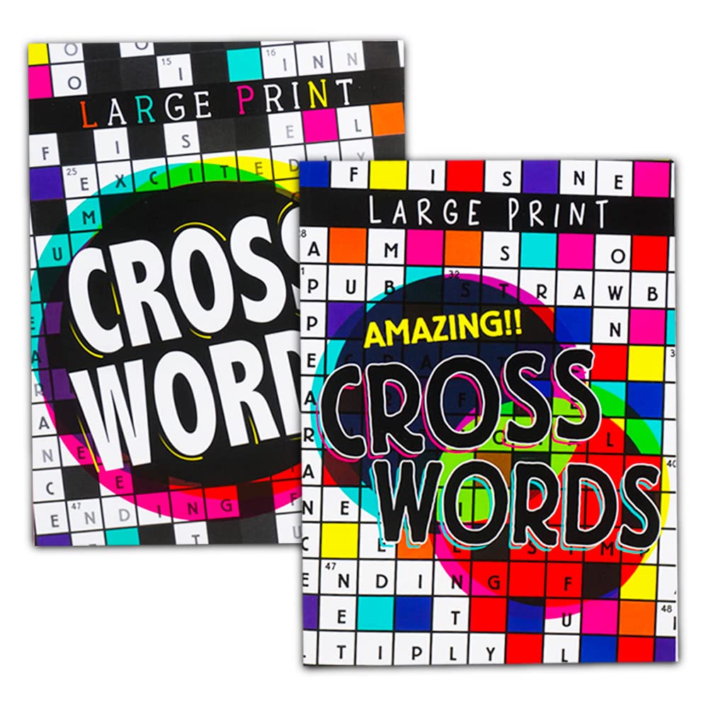 Sudoku Crossword Puzzle Books for Adults Seniors Super Set ~ Bundle of 6 Jumbo Crossword and Sudoku Puzzle Books Plus Pens and B