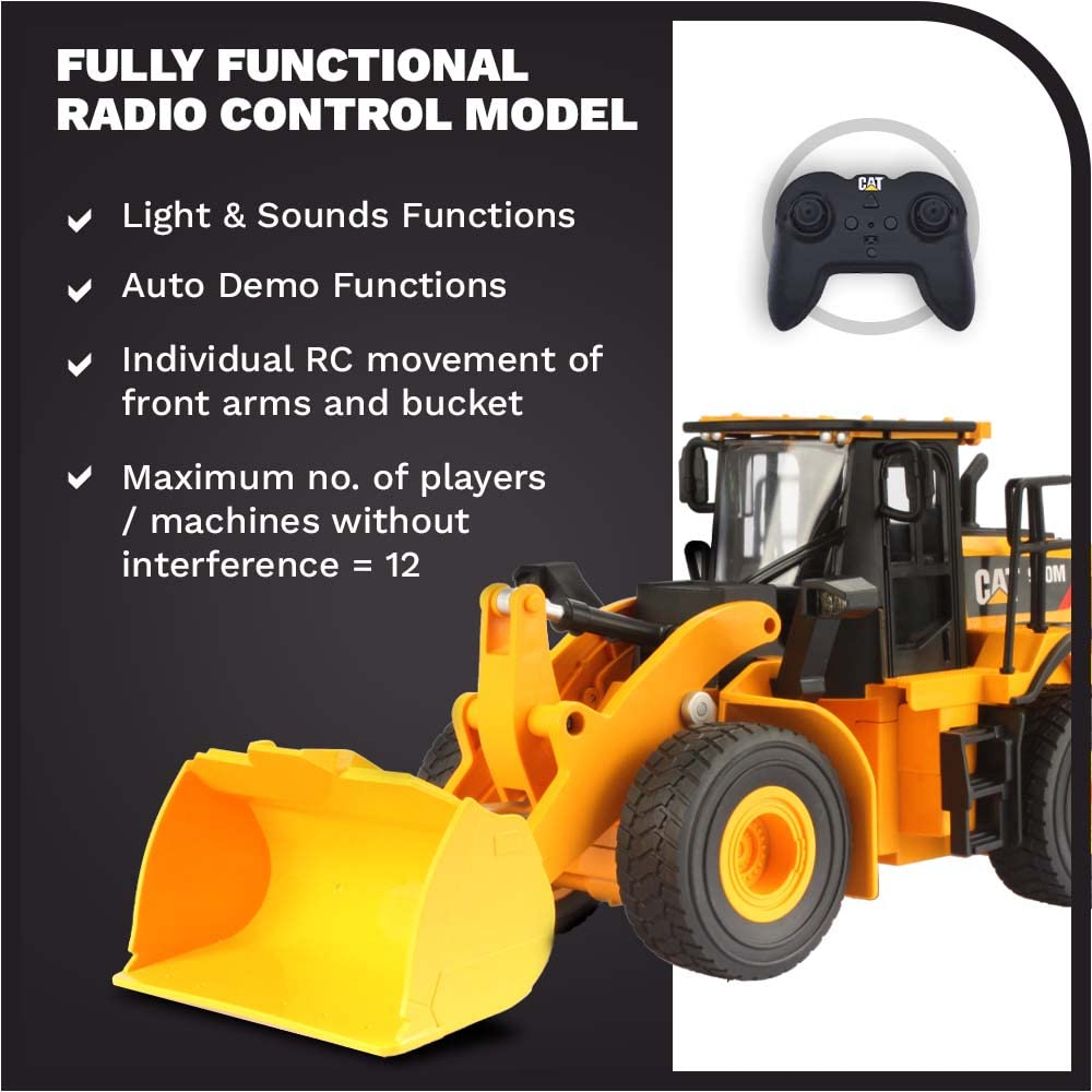 Diecast Masters RC Truck CAT 950M Wheel Loader | Fully Functional Radio Control Tractor Truck | 1:24 Scale Model Remote Control