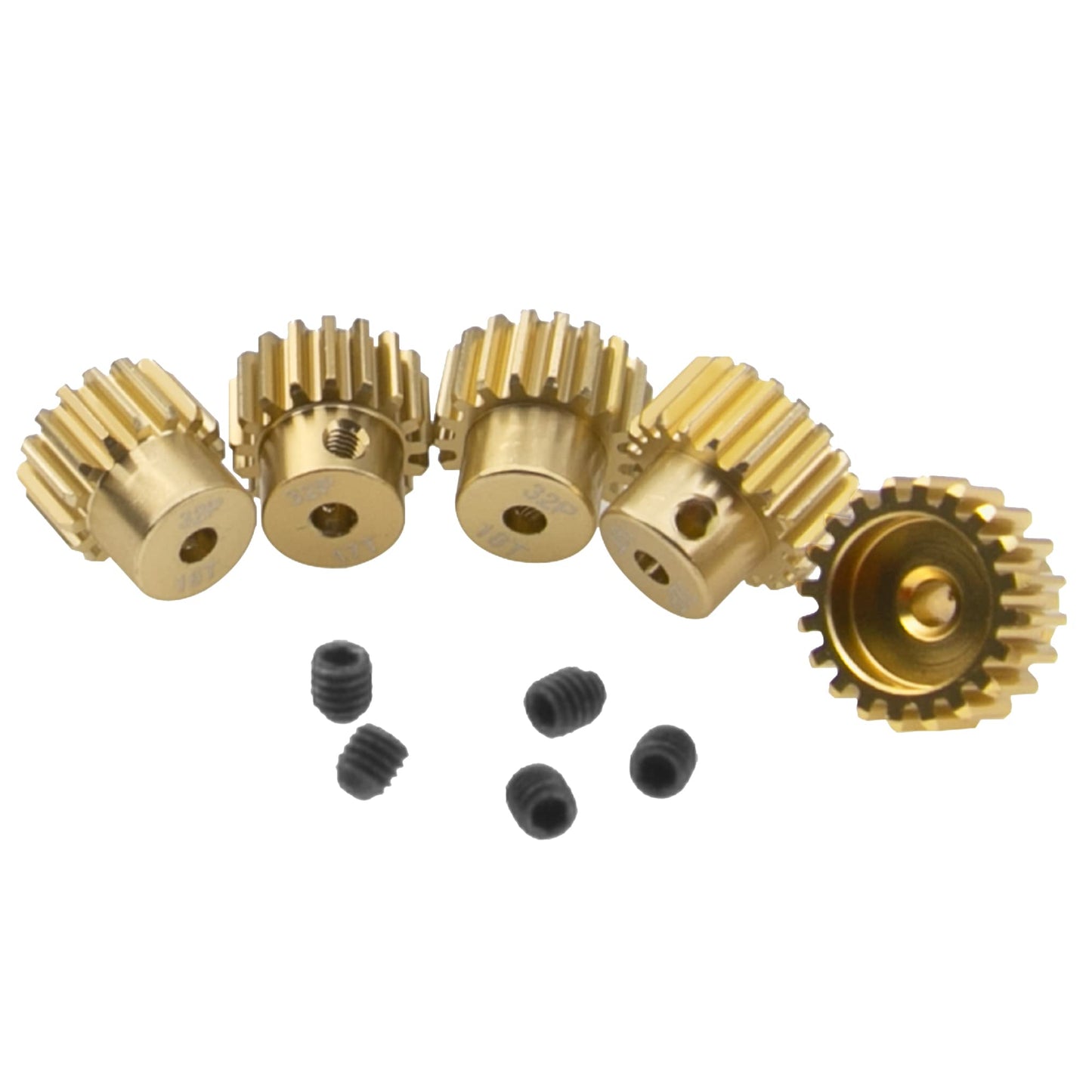 Vgoohobby Aluminum Alloy 32 Pitch Pinion Gear Set 3.175mm Shaft 16T 17T 18T 19T 20T Motor Gears Compatible with Tamiya Kyosho Re