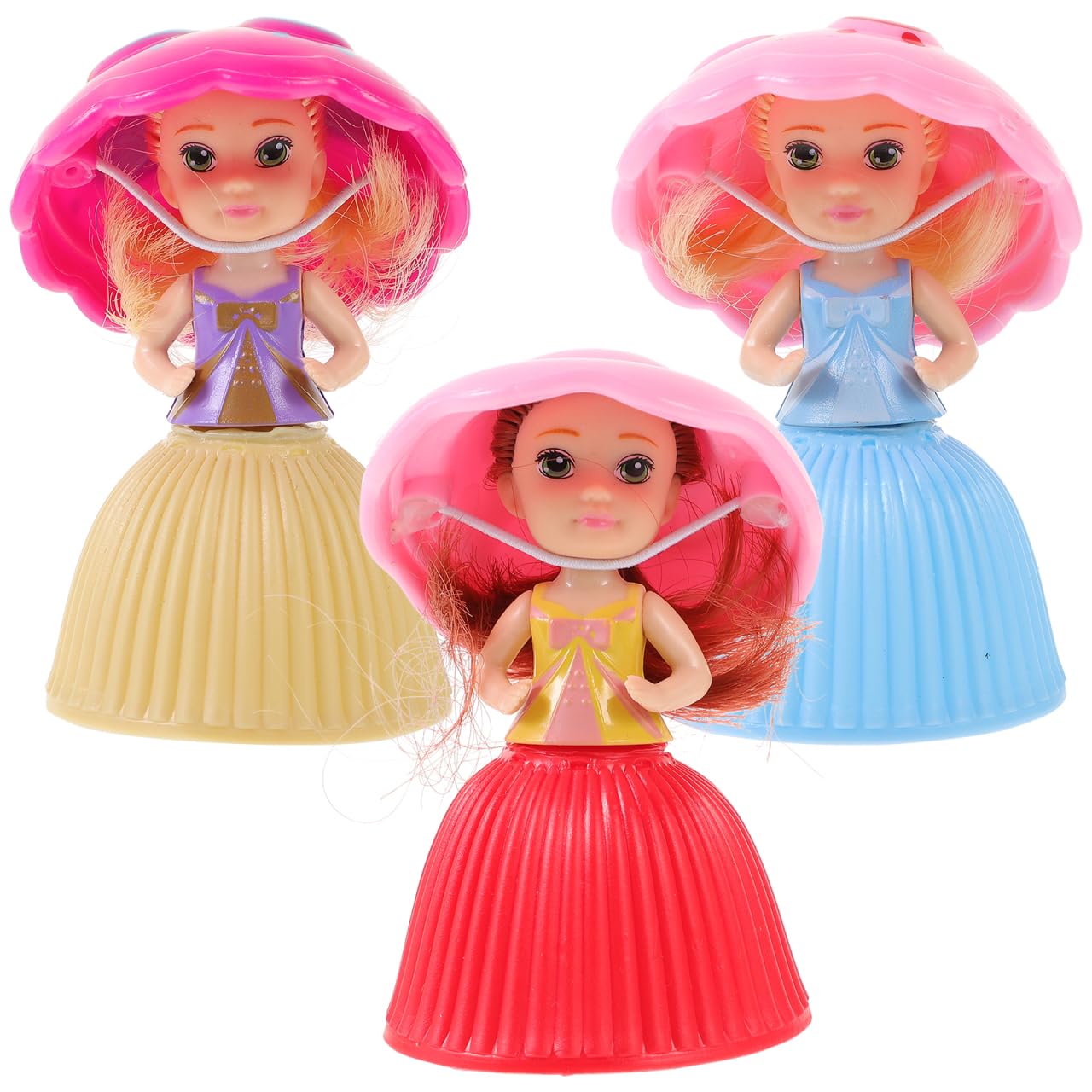Ipetboom 3Pcs Mini Beautiful Cake Doll Toy - Surprise Cupcake Princess Doll Toys - Transforming Scented Princess Dolls For Girls