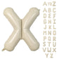 Biapian 40 Inch Letter X Balloons, Giant Cream X Foil Balloon, Big Single Alphabet A-Z Balloons, Beige Large Aluminum X Balloons