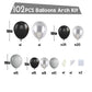 Black And Silver Balloon Arch Kit, 102Pcs Metallic Silver And Black Balloon Garland Kit Black Gray Party Balloons Grey Silver La