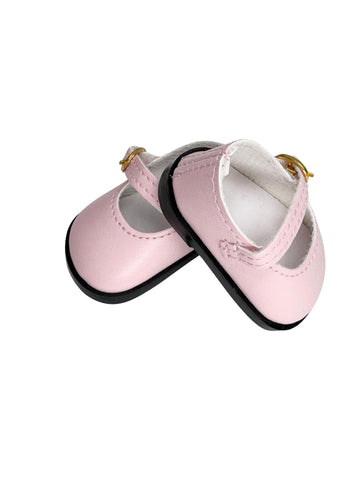 14.5'' American Doll Shoes- Mary Jane Black,Red,White,Pink- Shiny Shoe (Pink)