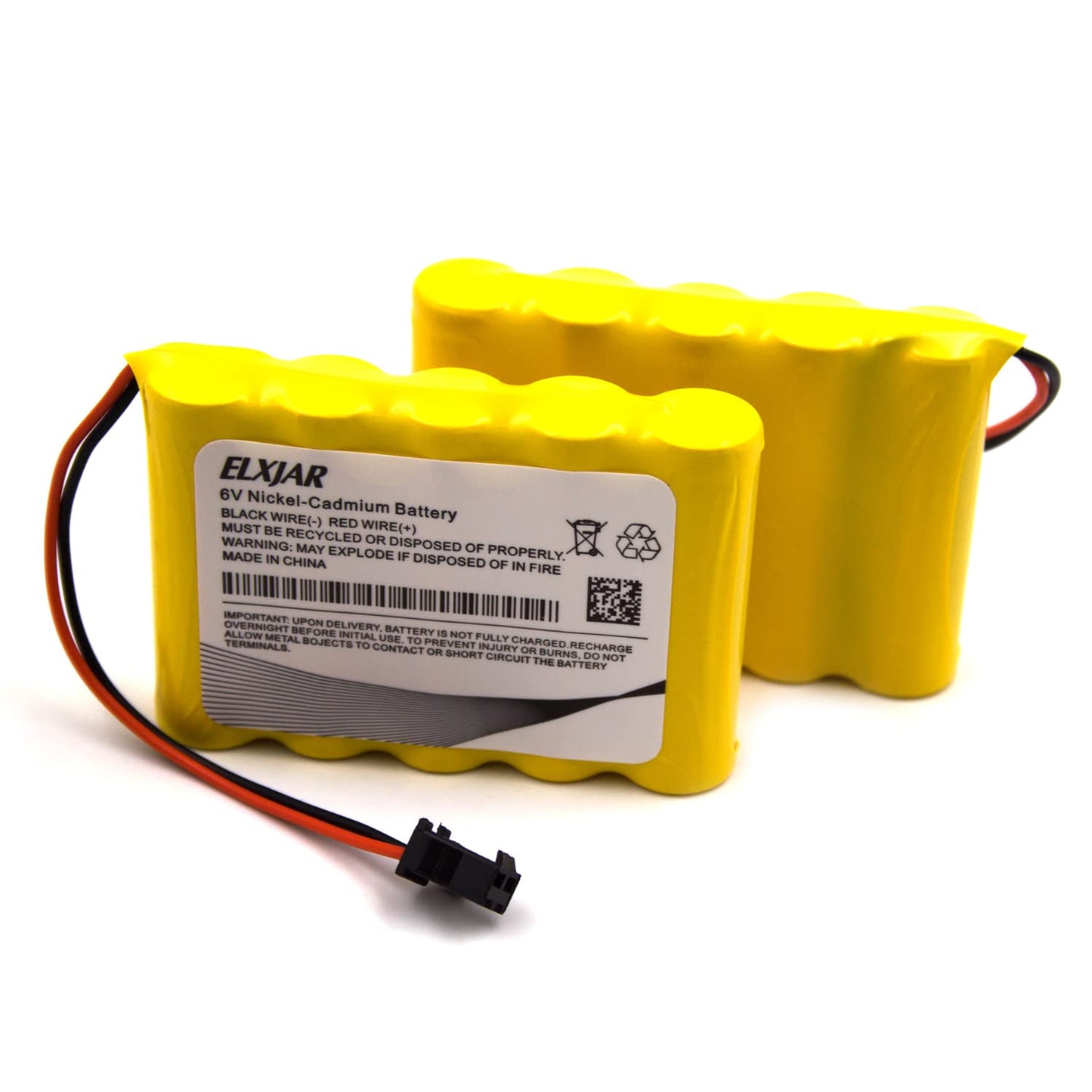 elxjar (2-Pack) 6.0V 800mAh Ni-CD AA Rechargeable Battery Pack Replacement for Amphibious RC Cars, 11-Channel RC Excavator, Truc
