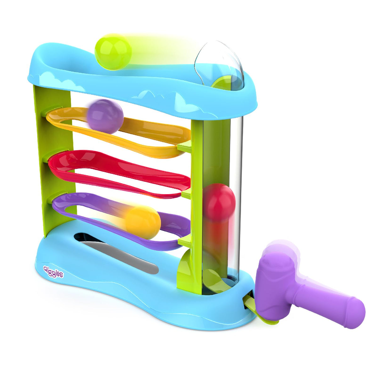 Funskool Giggles Bash & Pop Slide Tower, Hammer Toy With 4 Colorful Balls, Early Learning & Activity Toy For Kids 18 Months+, Mo