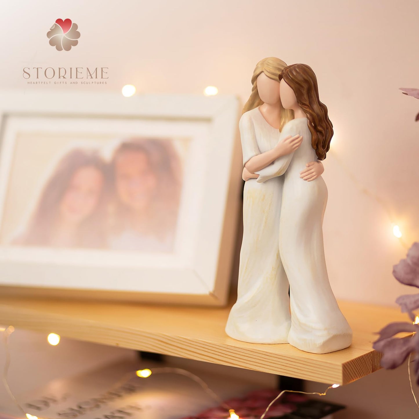Storieme Sister Birthday Gifts for Women: Heartfelt Hugging Figurine Statue - Unique Sentimental Keepspirit-inspired flavor Present for Sisters Best Friend - enhanced Resin Art Decor (7.7 )
