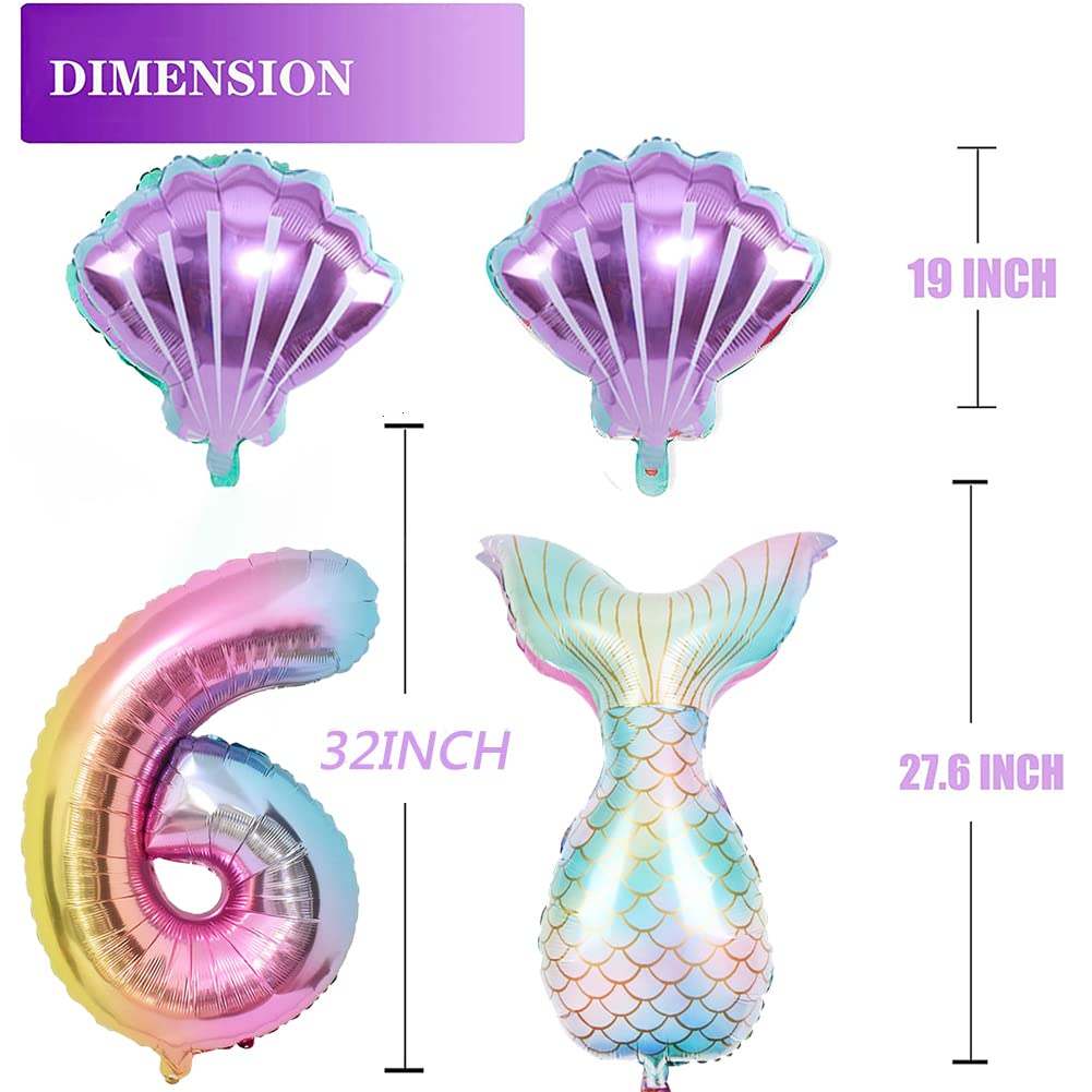 Mermaid Birthday Decoration Mermaid Balloons Kit Sea Balloon Mermaid Foil Balloon Mermaid Tail Balloons For Girls Mermaid Party