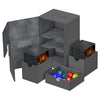 Ultimate Guard Flip 'N' Tray 160+, Deck Case For 160 Double-Sleeved Tcg Cards + Dice Tray, Grey/Grey, Independent Magnetic Closure & Microfiber Lining