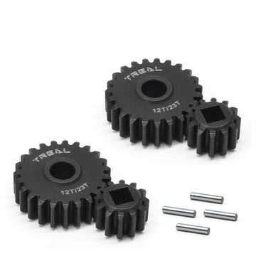 Treal Scx10 Iii/Capra Portal Gears 12/23T Harden Steel Gears Compatible With Axial 1/10 Scx10 3 Capra(12T/23T)