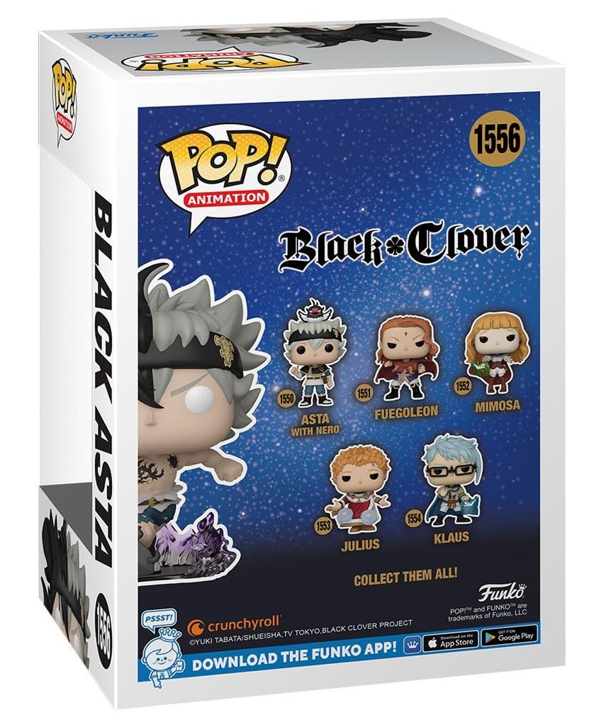 POP Black Clover Asta Glow-in-the-Dark Funko Vinyl Figure 3.75" Multicolor - Exclusive with Box Protector Case