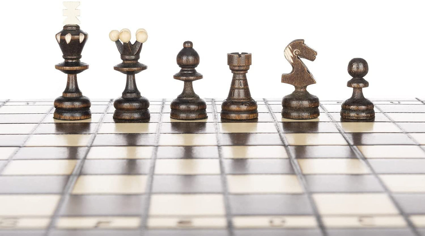 Beautiful Handcrafted Wooden Chess Set With Wooden Board And Handcrafted Chess Pieces - Gift Idea Products (13.75' (35 Cm) Burnt)