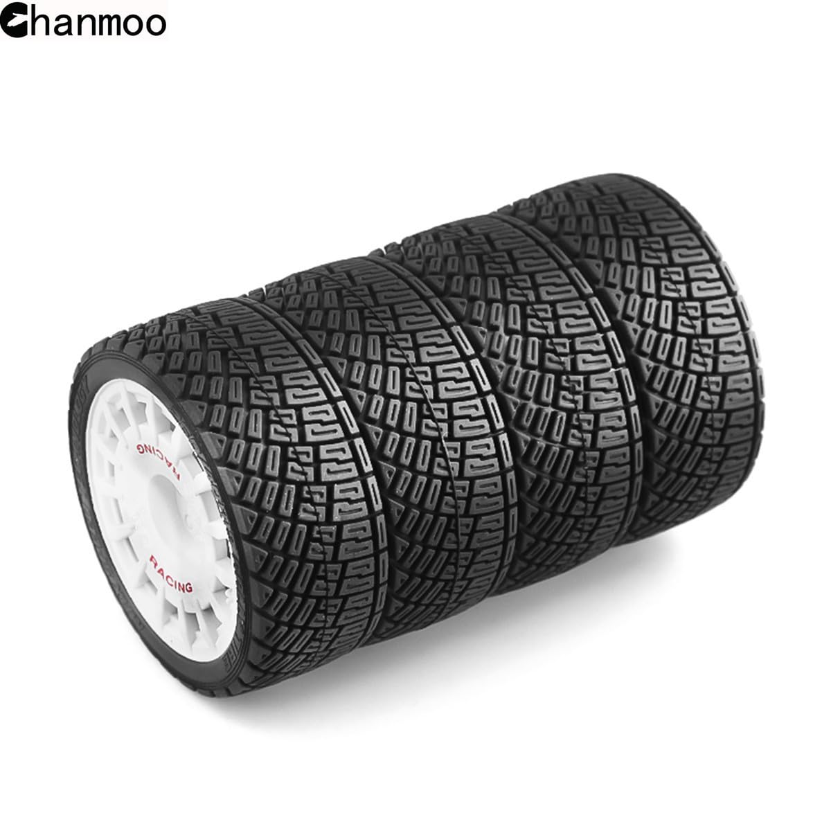 Chanmoo 1/10 Rc Rally Car Tires On Road Tyres 12Mm Hex Plastic Wheels Rims Compatible With 1/10 Scale Racing Car Tamiya Tt01 Tt0