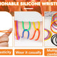 LIANGYUNZE 60Pieces 10 Colors Silicone Jelly Bracelets Nonluminous Stretchy 80s Mixed Gummy Silicone Wristbands Hair Ties for Wo