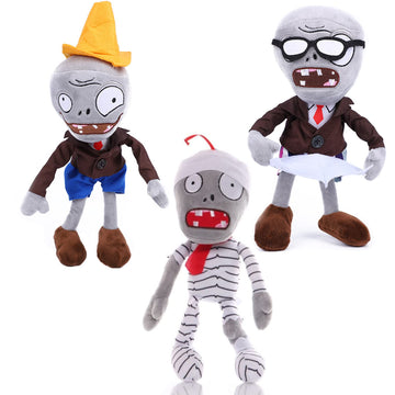 Jhesao 3 Pcs Plants And Zombies Conehead Plush Sets Toy, 1 2 Stuffed Soft Newspaper Zombie Doll, Mummy Pvz Figure Doll New