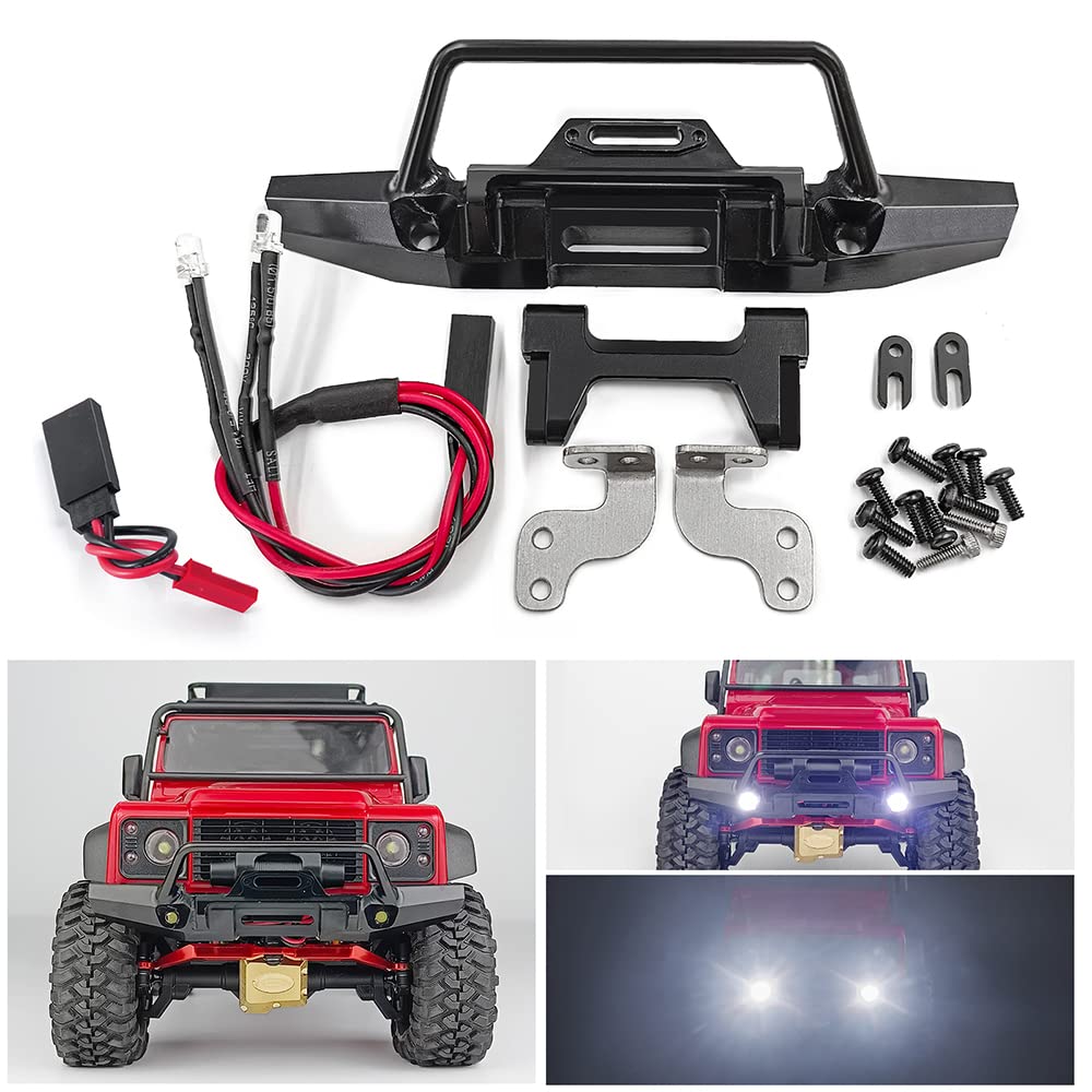 RCBENECO Metal Front/Rear Bumper for RC 1/18 TRX4-M Defender Crawler