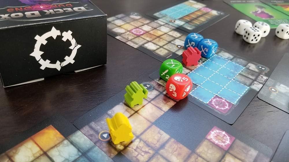 Deck Box Dungeons Adventure Board Game - Classic Fantasy Dungeon Crawler, Multicolor, Cardstock, Ideal for Travel and Tabletop RPGs