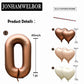 Jonhamwelbor 40 Inch Number 0 Balloon Large Size Foil Helium Big Number Balloon 0-9 Birthday Party Mylar Balloon Numbers Decor (