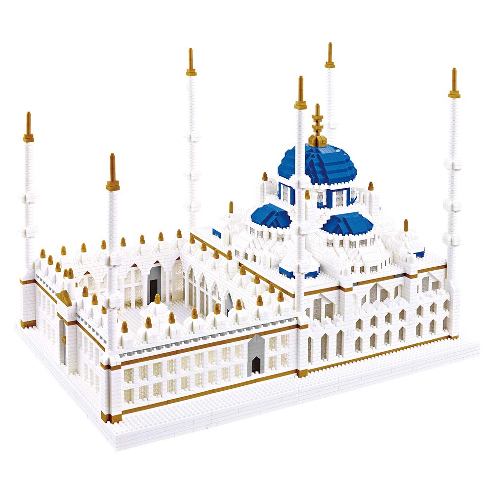 KLMEi Micro Building Blocks Set 6850 Pcs Blue Mosque Miniature World Landmark Architectural Construction Model for mature-themed and Children Age of 14+