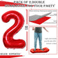 Goer Red Foil Balloons Number 2,Huge Number Balloons For 2Nd 22Nd Birthday Party Supplies Anniversary Decorations (3 Pcs,42 Inch,32 Inch,16Inch)