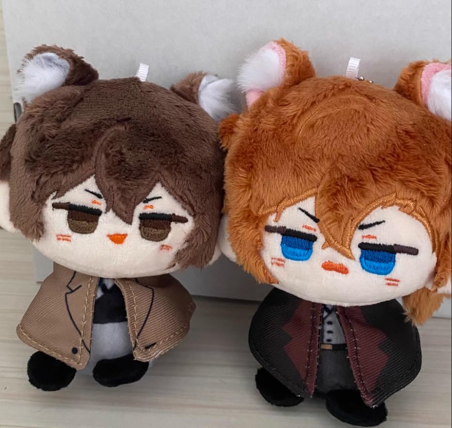 Kila Mila Anime Plush Doll Dazai Osamu Nakahara Chuuya Edogawa Rampo Mini Pendant Keychain Cute Toy Kids Gift(Dazai Osamu)