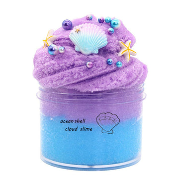 Xiutao Colorful Fluffy Cloud Slime For Kids Ocean Shell Scented Slime Kids Diy Adults Stress Relief Toy For Children'S Day Gift