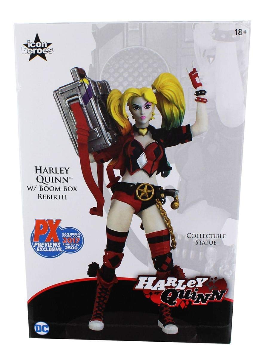Icon Heroes Dc Rebirth 8' Harley Quinn W/Boombox Statue (Sdcc 2017 Exclusive)