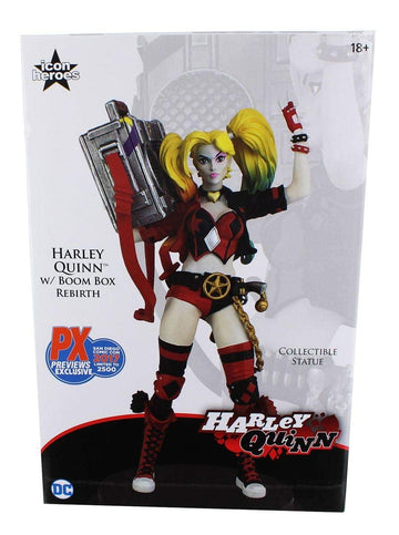 Icon Heroes Dc Rebirth 8' Harley Quinn W/Boombox Statue (Sdcc 2017 Exclusive)