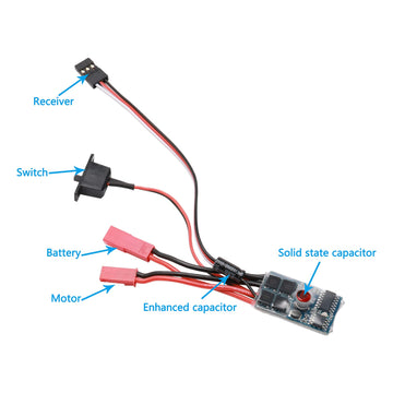 SD Racing Parts RC 20A Brushed ESC Motor Speed Controller Switchable Brake for RC Car Boat Tank