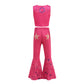 Addacos Cowgirl Costume For Girls Halloween Dress Up From Doll Movie With Accessories(Rose, 150 (10-11T))