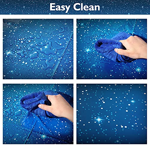 Space Tablecloth Starry Night Tablecloth Decorations Plastic Galaxy Table Cover Space Stars Theme Party Supplies For Birthday Home Decorations, 54 X 108 Inch (1 Piece)