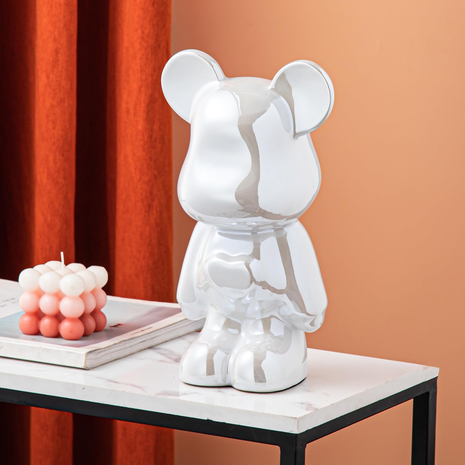 Yundu Ceramic Piggy Bank For Kids And Adults - Coin Bank For Girls And Boys - White Love Bear Decoration - Modern D  Cor, Hypebe