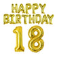 Happy Birthday Balloon Banner 40 Inch 18 Balloon Number 16 Inch Happy Birthday Letters Balloons Gold Foil Mylar Balloons For 18T