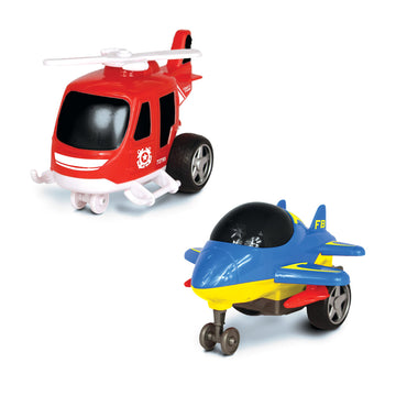 Nkok Junior Racers 2Pk Friction Powered Coast Guard Heli & Supersonic Jet,Multi