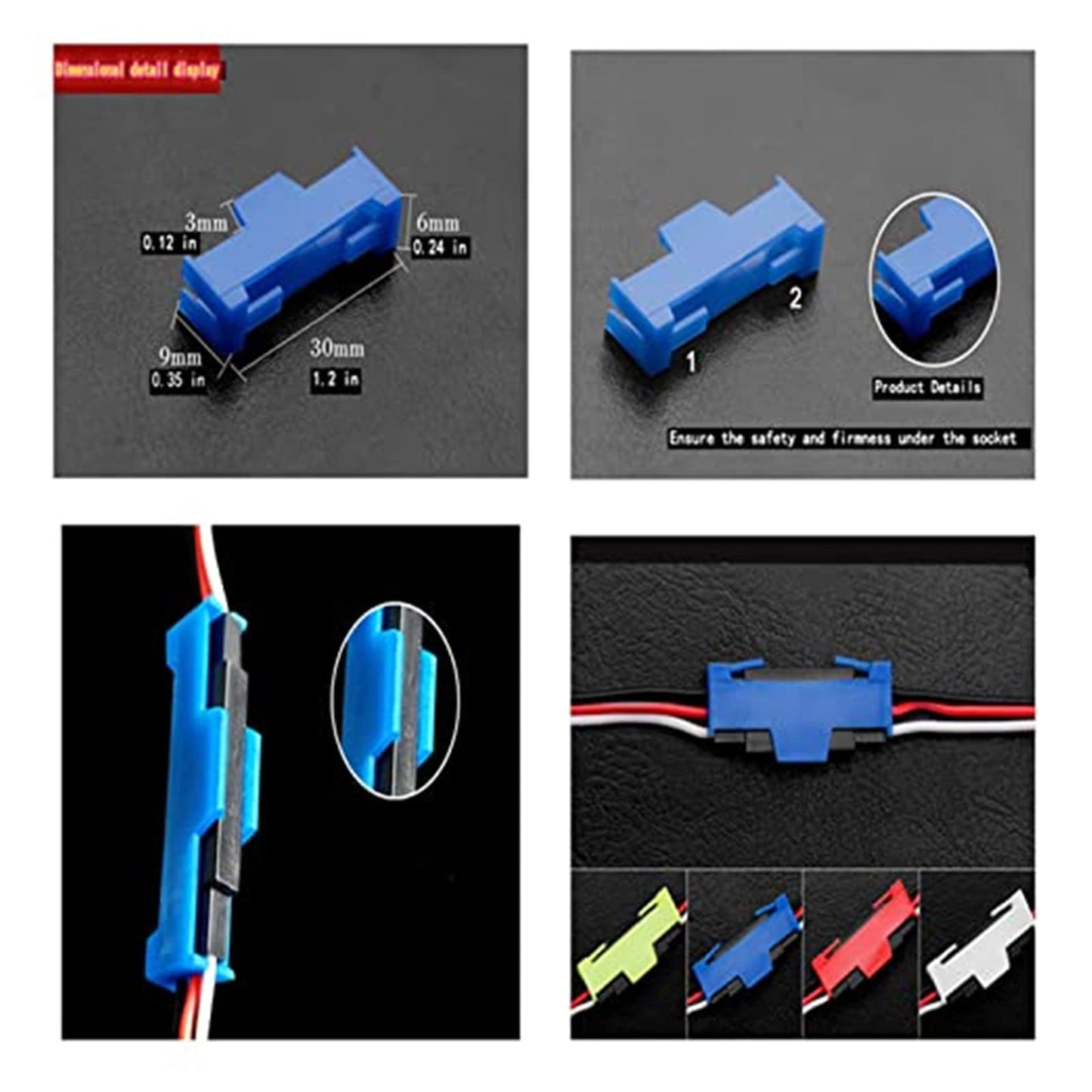 Skrnrhrery Servo Extension Cable Safety Connector Clip, 24Pcs Servo Plug Wire Lock, With 12Pcs Servo Line, Used For Remote Contr