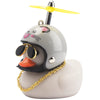 Wonuu Rubber Duck Toy Car Decoration Ornaments Dashboard Decorations Cool Glasses Duck With Propeller Helmet (Grey-Mouse)