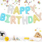 Toniful Light Colorful Happy Birthday Balloon Banner 16 Inch Mylar Foil Letters Birthday Sign Bunting For Girls Boys Kids & Adul