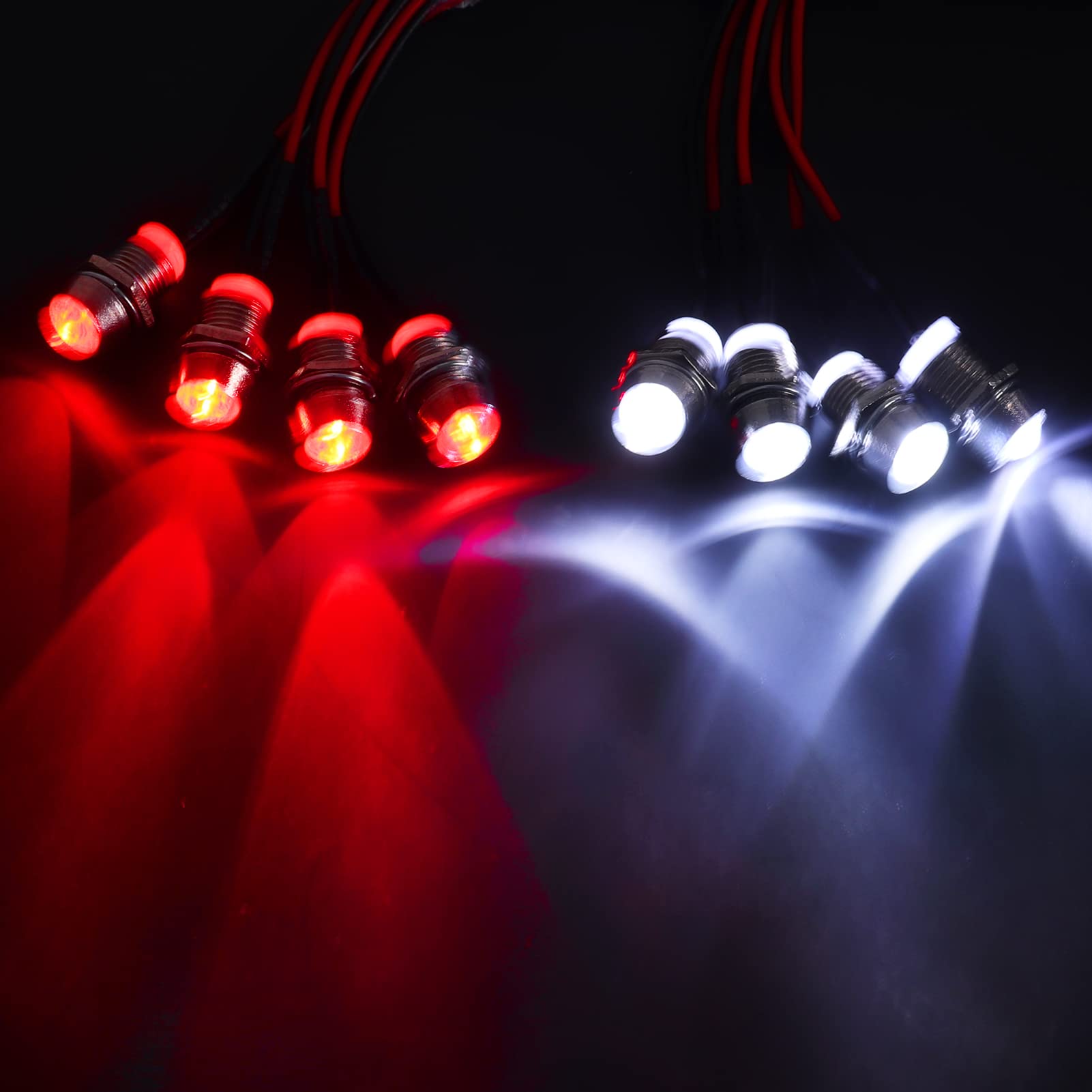 HobbyPark RC Car 8 LED Light Kit Headlights Taillight LEDs Accessories for Traxxas Slash Rustler Arrma Axial SCX10 Redcat RC4WD 