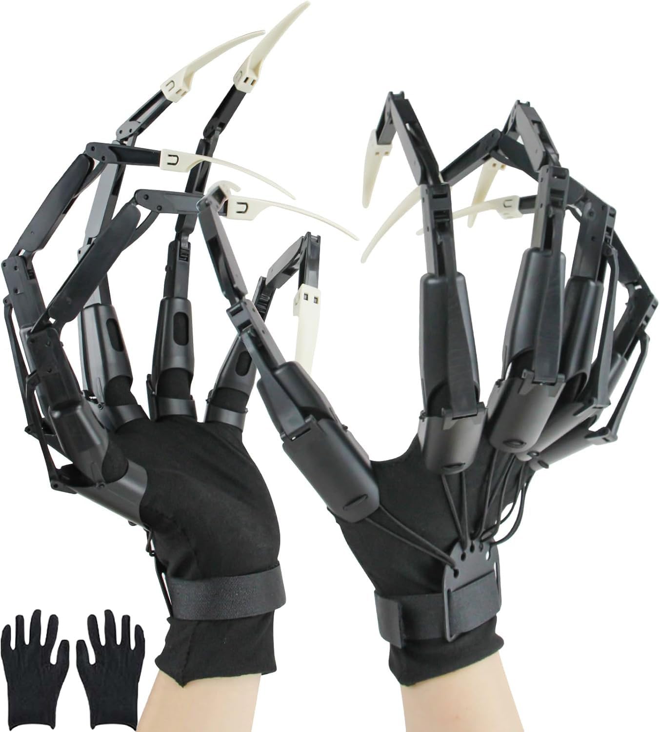 Foggizo Articulated Fingers With White Fingernails, Articulated Finger Extensions With Gloves, Halloween Finger For Any Costume,