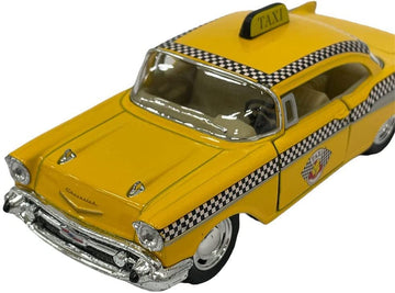 Kinsmart 1957 Chevy Bel Air Coupe Classic Taxi Cab 5' 1:40 Scale Die Cast Metal Model Toy Car