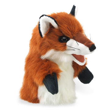Folkmanis Little Fox Hand Puppet, Red/Dark Brown/White, 8''