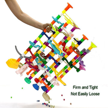 Marble Run - 200Pcs Marble Maze Game Construction Building Toy, Marble Race Set With 30Pcs Glow Marble Steam Building Toys Gift For Kids (Marble Run-200)