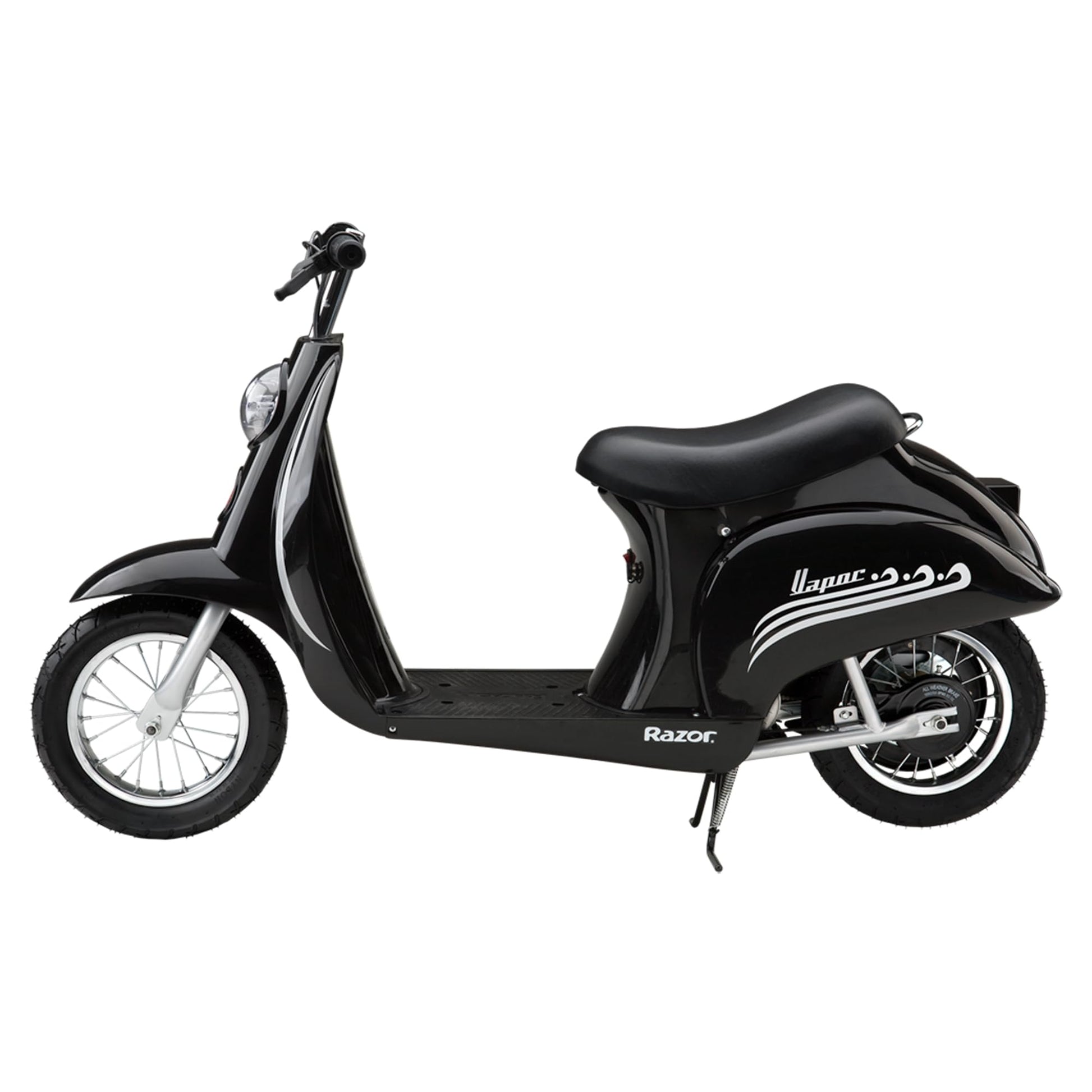 Razor Pocket Mod Vapor 24 Volts Electric Retro Scooter High Torque Chain Driven Motor And Spoked With Pneumatic Tires For 13 Years Old And Up, Black